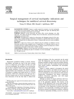 Surgical management of cervical myelopathy: indications and