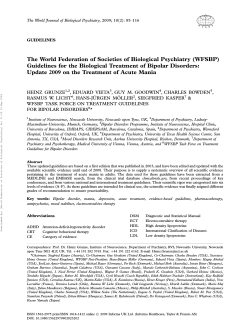 The World Federation of Societies of Biological Psychiatry (WFSBP)