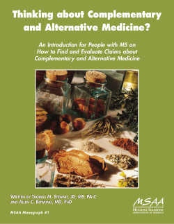Thinking about Complementary and Alternative Medicine?