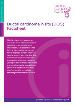 Ductal carcinoma in situ (DCIS) Factsheet