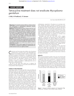 Tetracycline treatment does not eradicate Mycoplasma genitalium SHORT REPORT