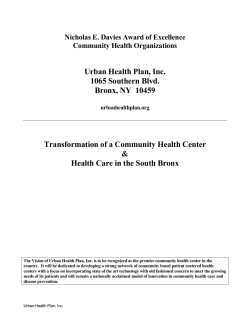 Urban Health Plan, Inc. 1065 Southern Blvd. Bronx, NY  10459