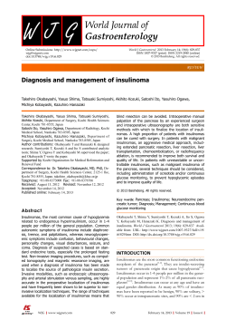 Diagnosis and management of insulinoma