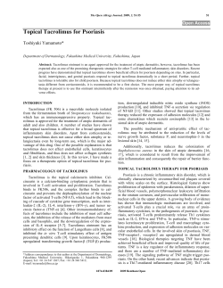 Topical Tacrolimus for Psoriasis Open Access Toshiyuki Yamamoto*