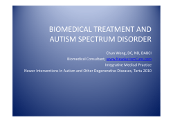 BIOMEDICAL TREATMENT AND AUTISM SPECTRUM DISORDER