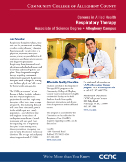 Community College of Allegheny County Respiratory Therapy Careers in Allied Health