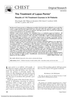 The Treatment of Lupus Pernio*