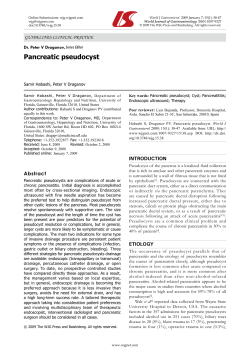 Pancreatic pseudocyst  GUIDELINES CLINICAL PRACTICE Dr. Peter V Draganov,