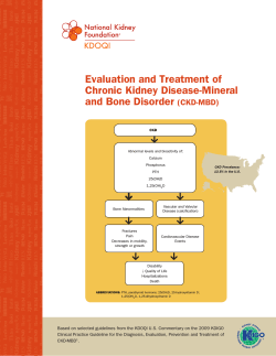 Evaluation and Treatment of Chronic Kidney Disease-Mineral and Bone Disorder