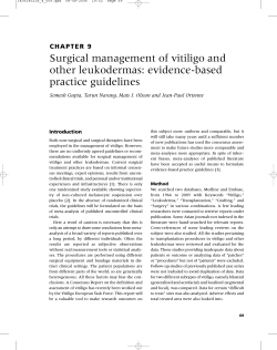 Surgical management of vitiligo and other leukodermas: evidence-based practice guidelines