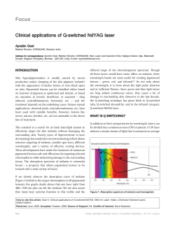 Focus Clinical applications of Q-switched NdYAG laser Apratim Goel