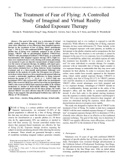 The Treatment of Fear of Flying: A Controlled Graded Exposure Therapy