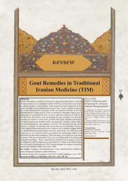 Gout Remedies in Traditional Iranian Medicine (TIM) REVIEW 105