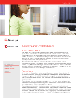 Genesys and Overstock.com A Brand Built on Service