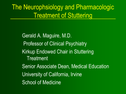 The Neurophsiology and Pharmacologic Treatment of Stuttering