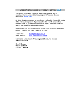 Lincolnshire Knowledge and Resource Service