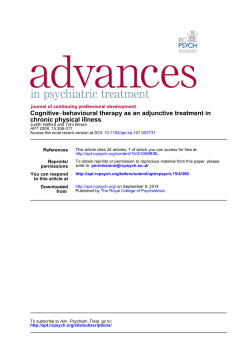 behavioural therapy as an adjunctive treatment in Cognitive chronic physical illness −