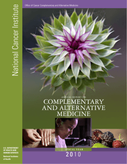 National Cancer Institute COMPLEMENTARY AND ALTERNATIVE MEDICINE