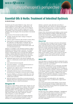 Essential Oils &amp; Herbs: Treatment of Intestinal Dysbiosis