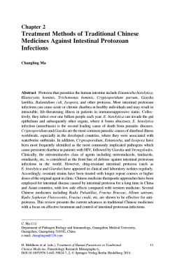 Treatment Methods of Traditional Chinese Medicines Against Intestinal Protozoan Infections Chapter 2