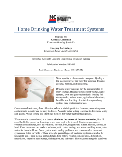 Home Drinking Water Treatment Systems