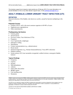 ADULT (FEMALE) LOWER URINARY TRACT INFECTION (UTI)