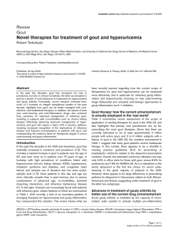 Novel therapies for treatment of gout and hyperuricemia Review Gout Robert Terkeltaub