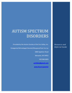 AUTISM SPECTRUM DISORDERS  Resource and