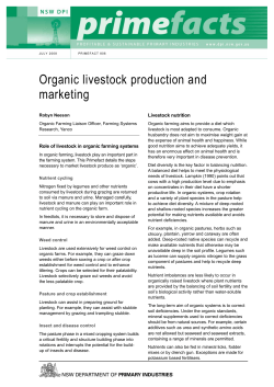 Organic livestock production and marketing Livestock nutrition