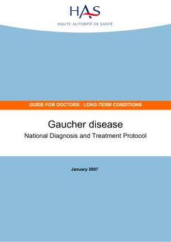 Gaucher disease  National Diagnosis and Treatment Protocol