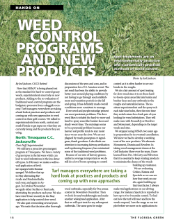 Weed Control ProGramS and neW