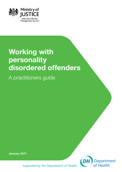 Working with personality disordered offenders A practitioners guide