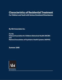 Characteristics of Residential Treatment By Abt Associates Inc.