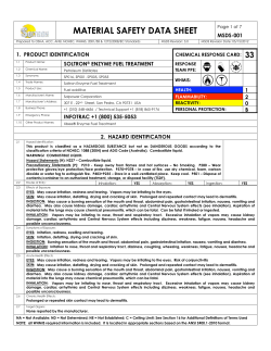 MATERIAL SAFETY DATA SHEET MSDS-001
