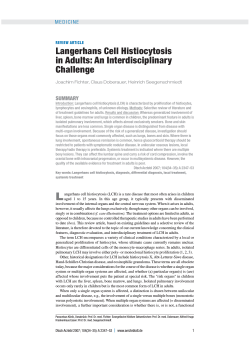 Langerhans Cell Histiocytosis in Adults: An Interdisciplinary Challenge SUMMARY