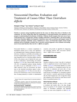 Nosocomial Diarrhea: Evaluation and Treatment of Causes Other Than Clostridium ﬁcile dif