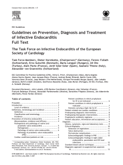 Guidelines on Prevention, Diagnosis and Treatment of Infective Endocarditis Full Text