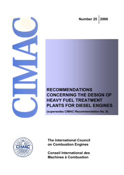 RECOMMENDATIONS CONCERNING THE DESIGN OF HEAVY FUEL TREATMENT PLANTS FOR DIESEL ENGINES