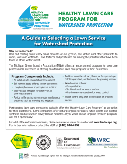 WATERSHED PROTECTION HEALTHY LAWN CARE PROGRAM FOR