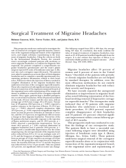 Surgical Treatment of Migraine Headaches