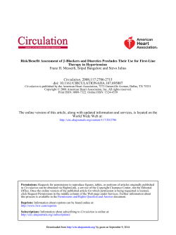-Blockers and Diuretics Precludes Their Use for First-Line Risk/Benefit Assessment of β