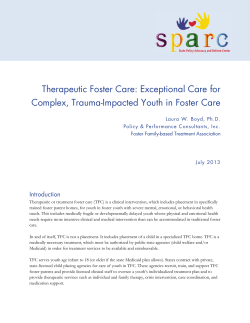 Therapeutic Foster Care: Exceptional Care for
