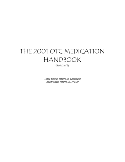 THE 2001 OTC MEDICATION HANDBOOK  (Book 2 of 2)