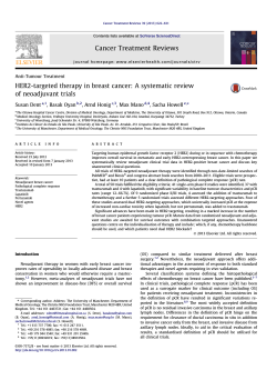 HER2-targeted therapy in breast cancer: A systematic review of neoadjuvant trials ,