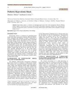 Pediatric Hypovolemic Shock  Michael J. Hobson and Ranjit S. Chima