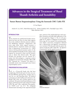 Advances in the Surgical Treatment of Basal Thumb Arthritis and Instability