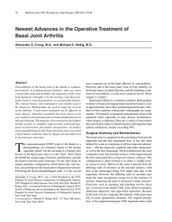 Newest Advances in the Operative Treatment of Basal Joint Arthritis