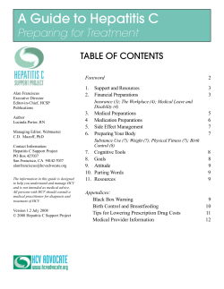 A Guide to Hepatitis C Preparing for Treatment TAble of ConTenTs