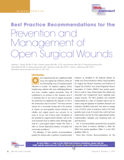 Prevention and Management of Open Surgical Wounds Best Practice Recommendations for the