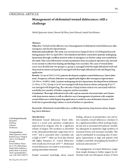 ORIGINAL ARTICLE Management of abdominal wound dehiscence: still a challenge 84